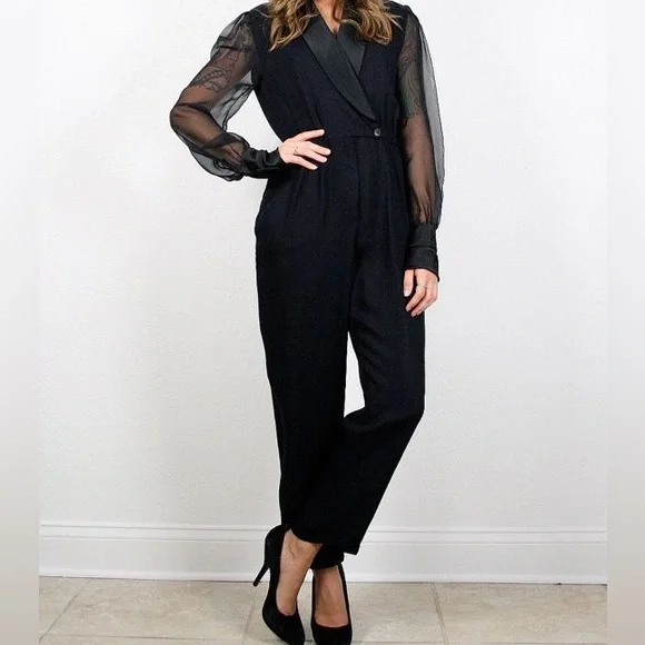 Vintage | Pants & Jumpsuits | Vintage 8s Black Jumpsuit With Long  